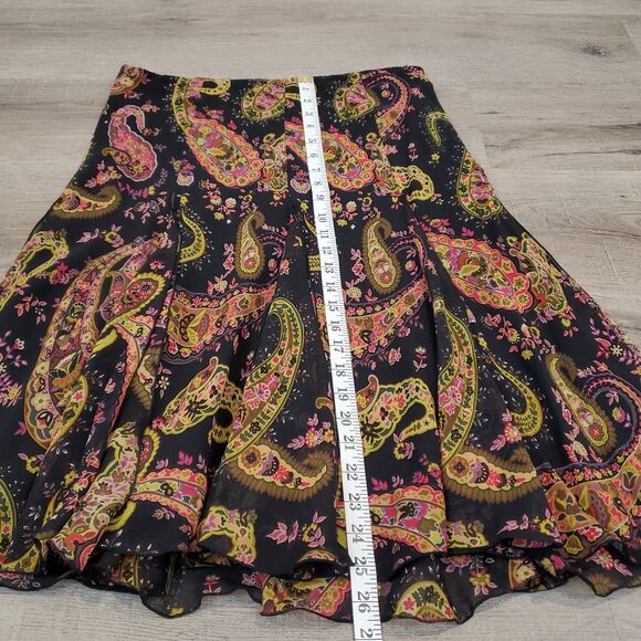 Dana Buchman Y2K Floral Silk Skirt 12 Midi Flowy Whimsigoth Fairy Grunge - Picture 7 of 10